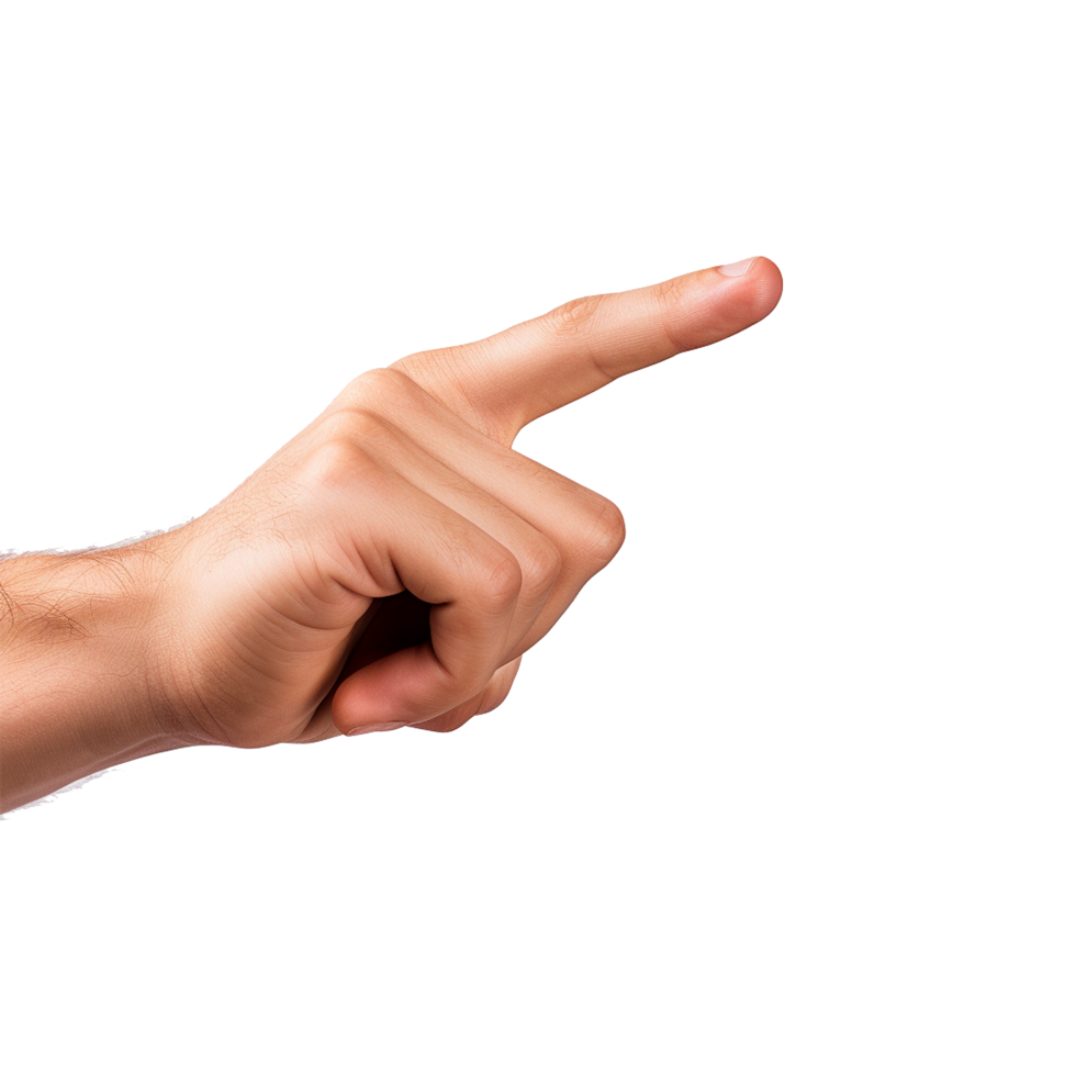 AI generated Pointing hand isolated on transparent background png