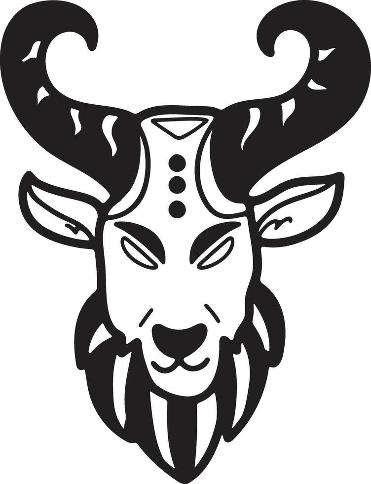 Hand Drawn zodiac mask in flat style vector