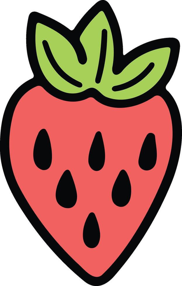 Hand Drawn strawberry in flat style vector