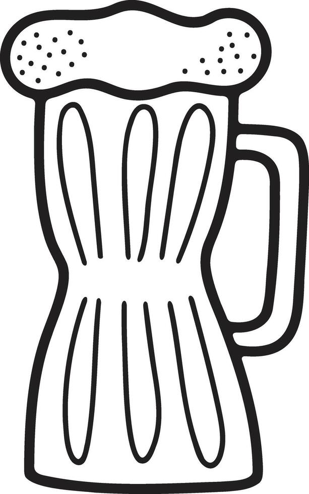 Hand Drawn Beer glasses and beer accessories in flat style vector