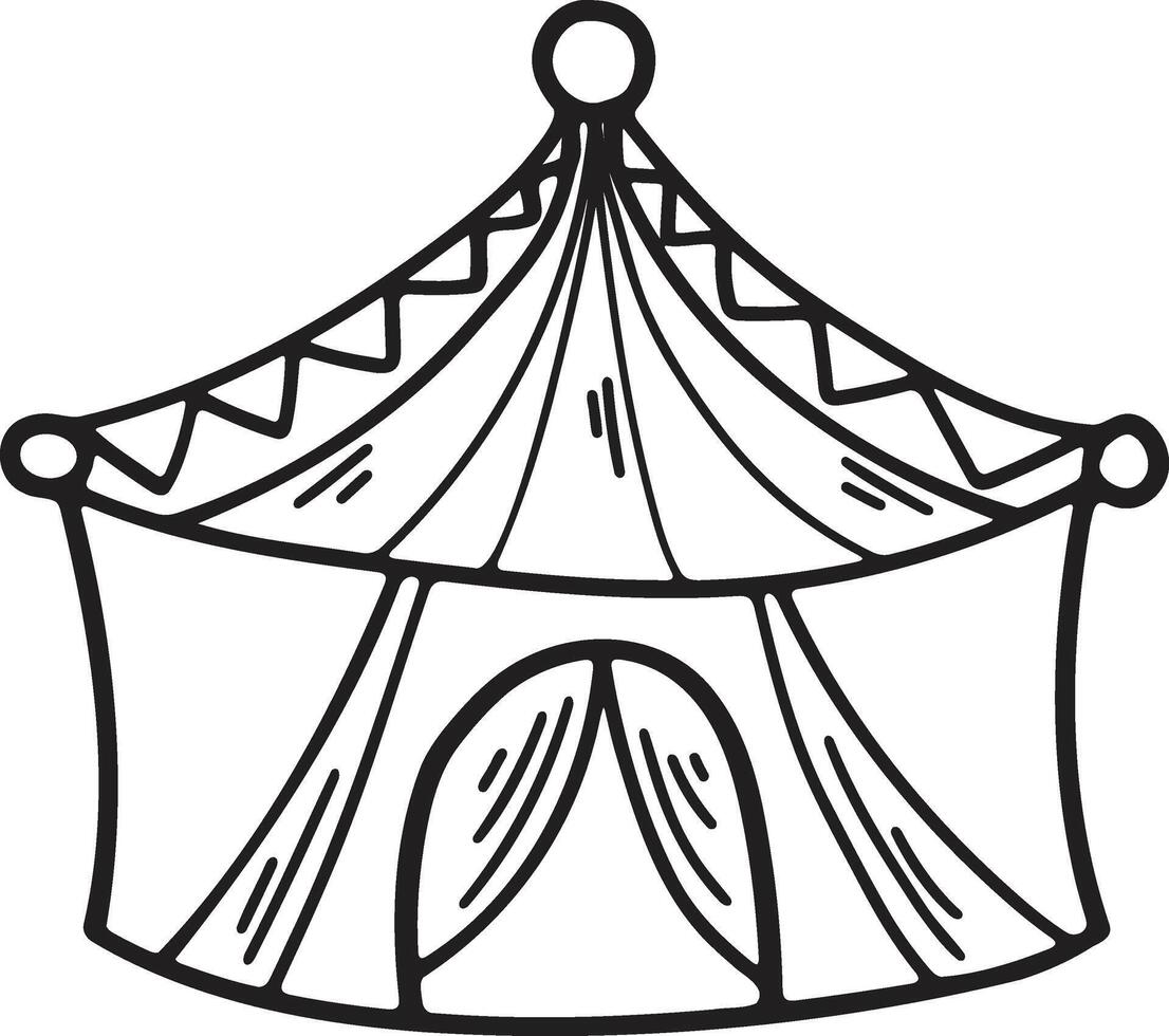 Hand Drawn Carnival tent in flat style vector