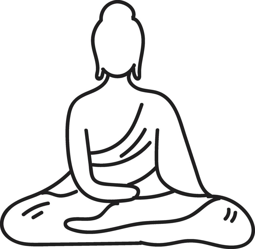 Hand Drawn Buddha sculpture in flat style vector