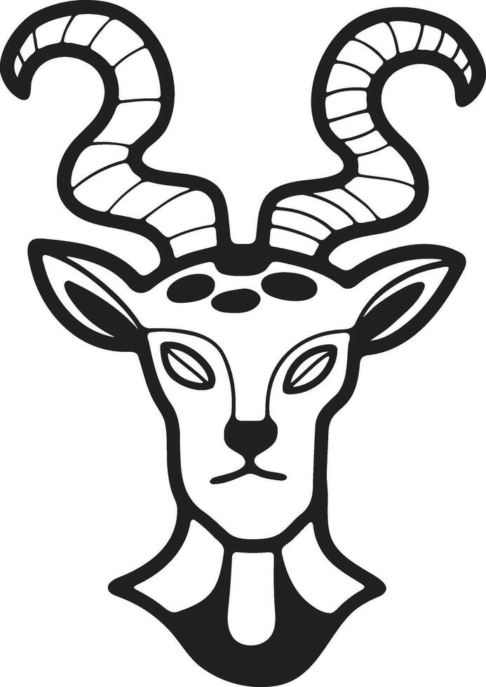 Hand Drawn zodiac mask in flat style vector