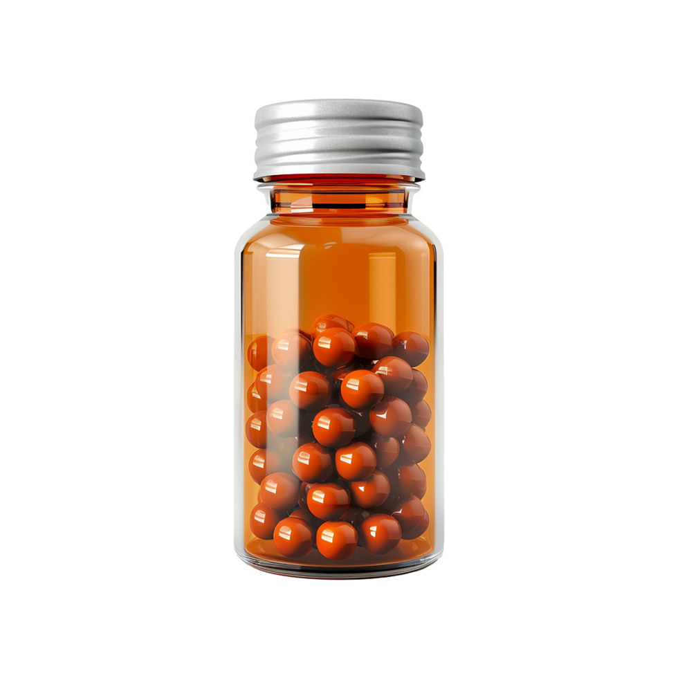 AI generated Pills bottle isolatedon transparent background png
