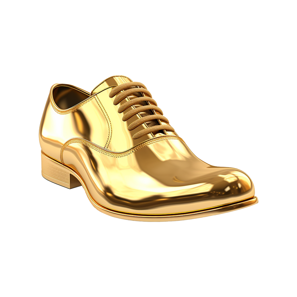 AI generated A gold shoe isolated on transparent background png