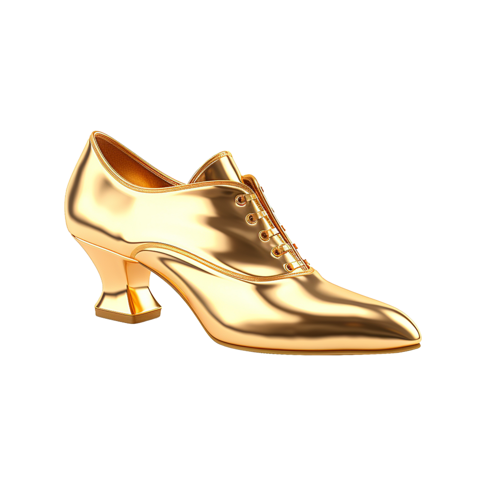 AI generated A gold shoe isolated on transparent background png