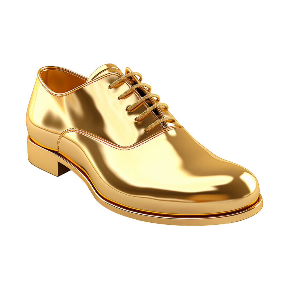 AI generated A gold shoe isolated on transparent background png