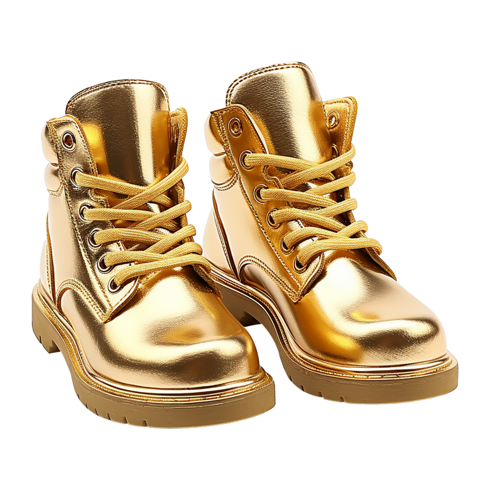 AI generated A gold shoe isolated on transparent background png