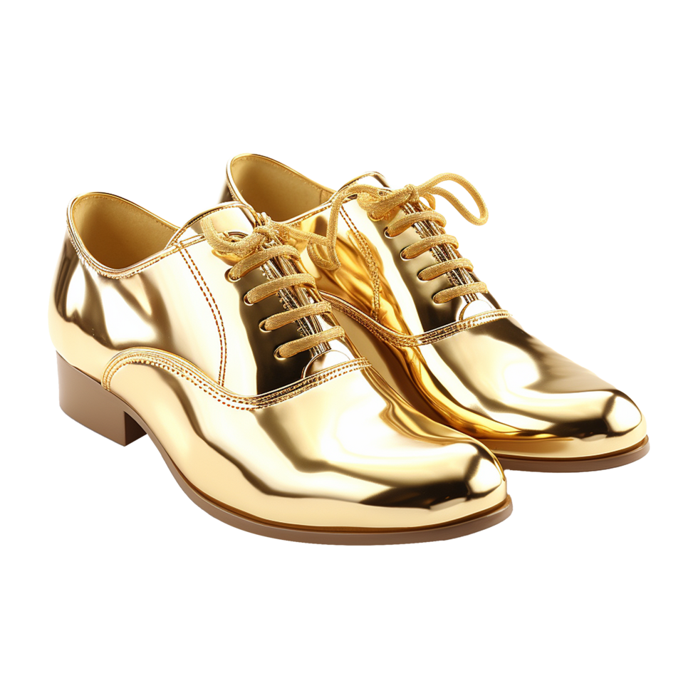 AI generated A gold shoe isolated on transparent background png