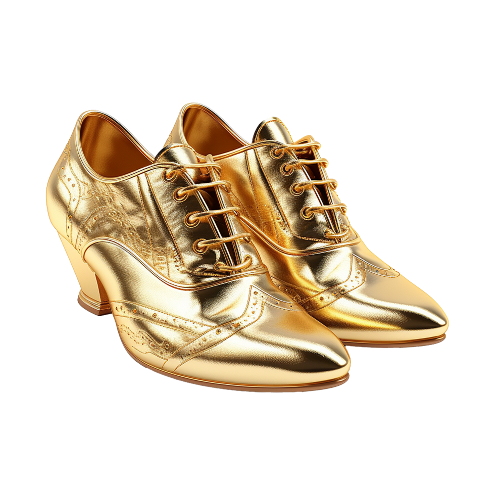 AI generated A gold shoe isolated on transparent background png