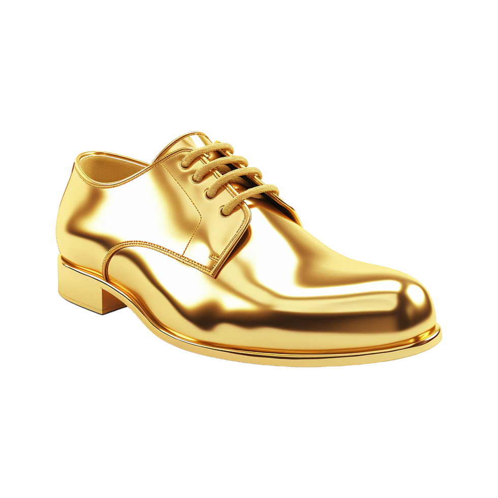 AI generated A gold shoe isolated on transparent background png