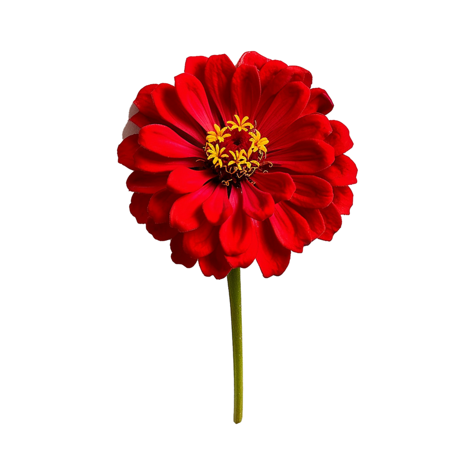 AI generated Red zinnia flower isolated on transparent background png