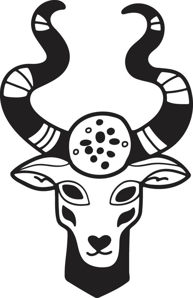 Hand Drawn zodiac mask in flat style vector