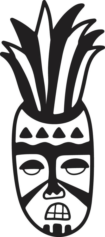 Hand Drawn tribal mask in flat style vector