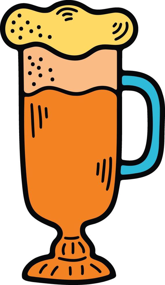 mano dibujado cerveza lentes y cerveza accesorios en plano estilo vector