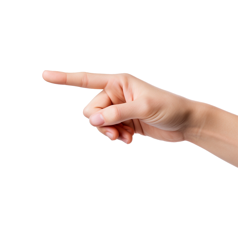 AI generated Pointing hand isolated on transparent background png