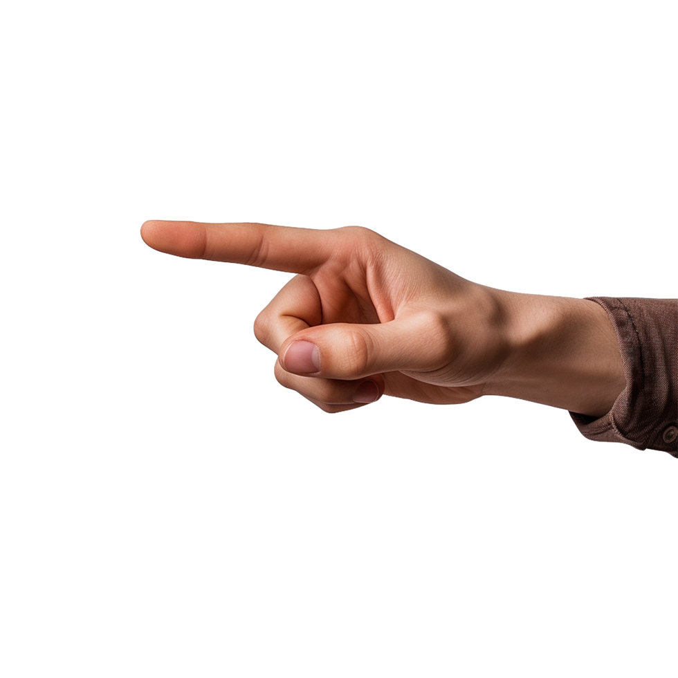 AI generated Pointing hand isolated on transparent background png