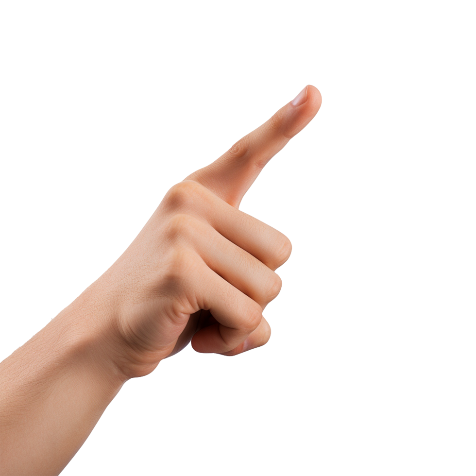 AI generated Pointing hand isolated on transparent background png