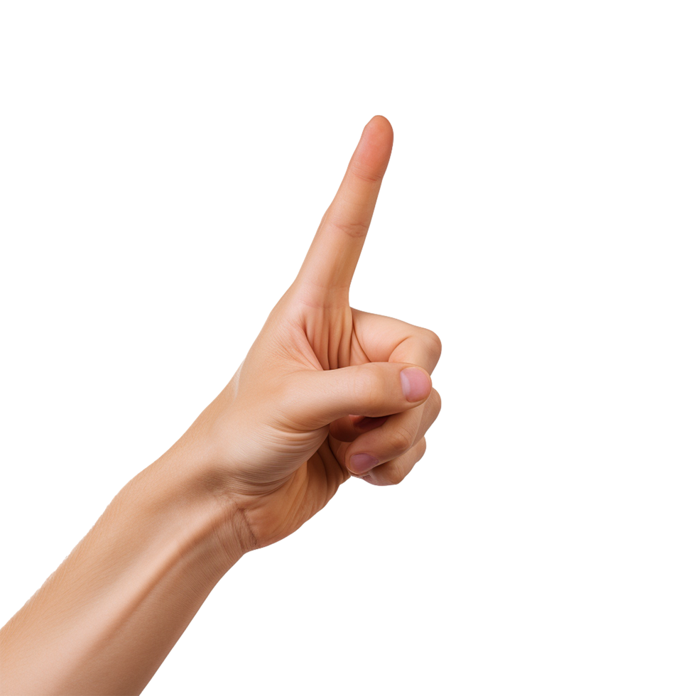 AI generated Pointing hand isolated on transparent background png
