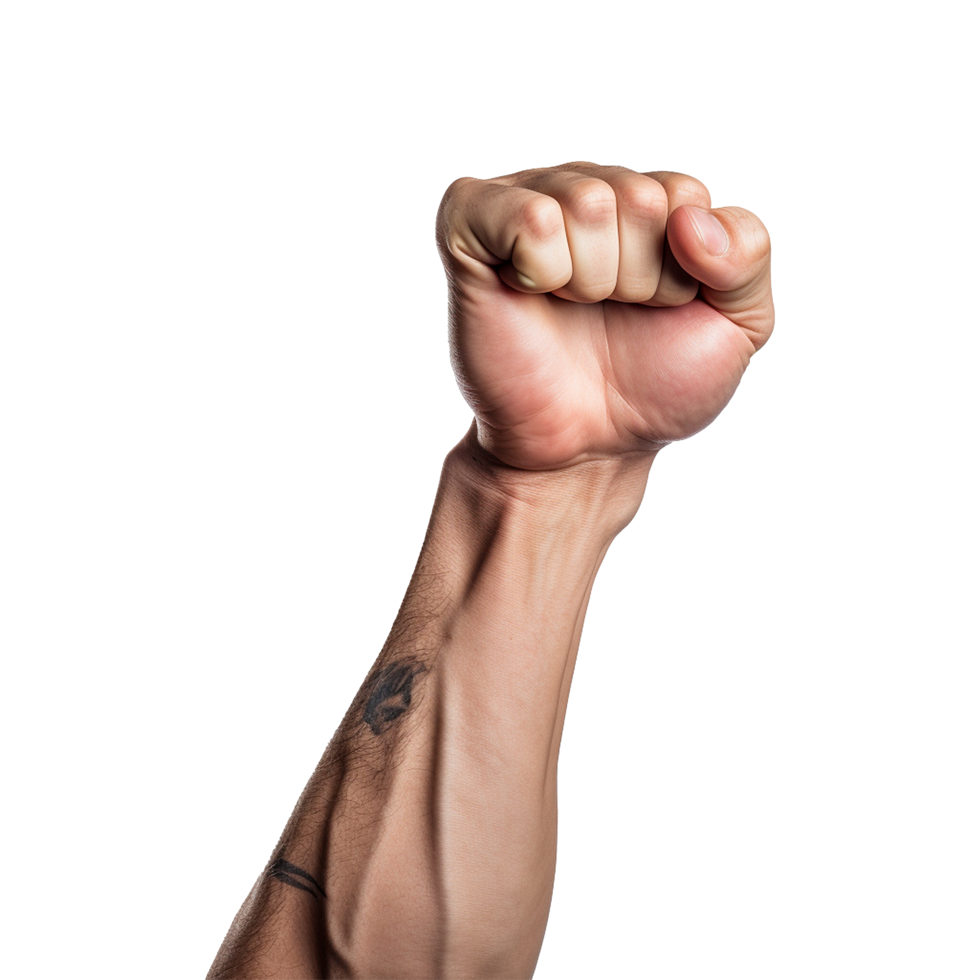 AI generated Punching hand isolated on transparent background png