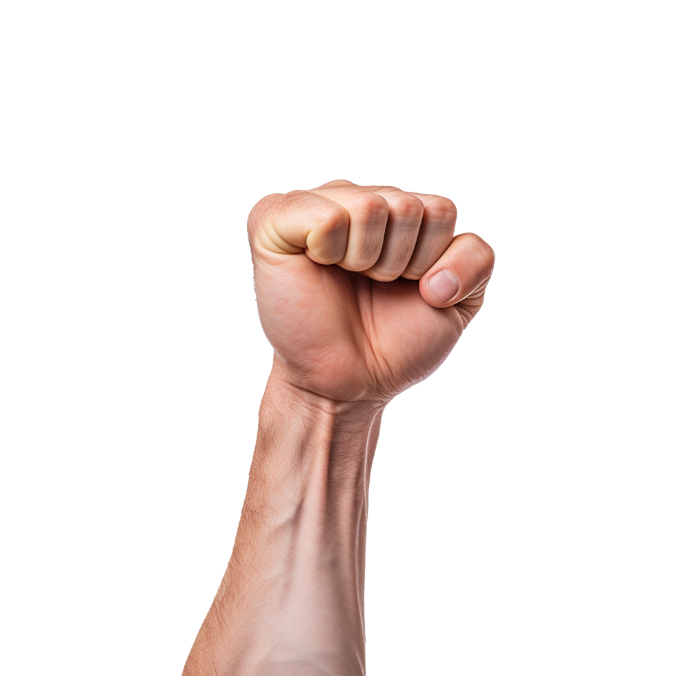 AI generated Punching hand isolated on transparent background png