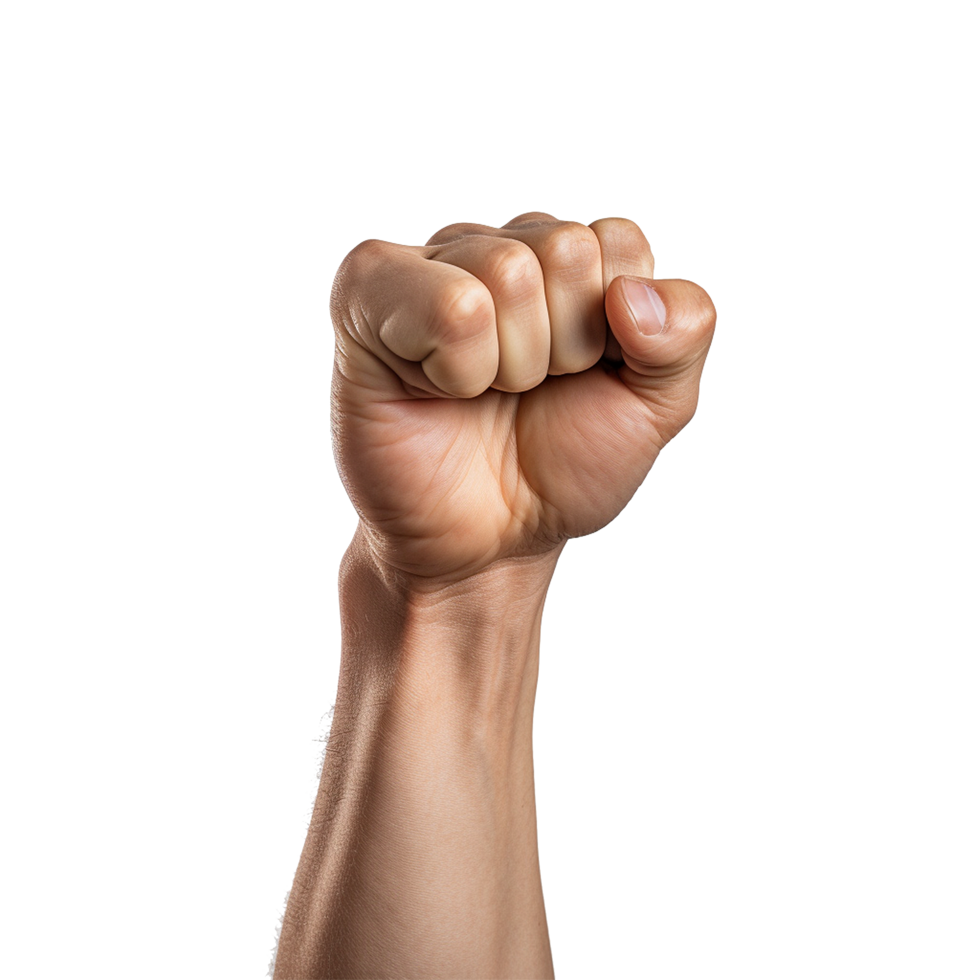 AI generated Punching hand isolated on transparent background png
