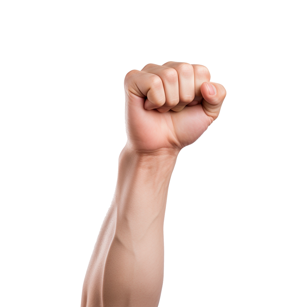 AI generated Punching hand isolated on transparent background png