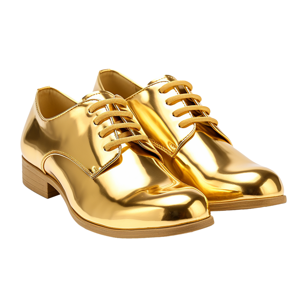 AI generated A gold shoe isolated on transparent background png