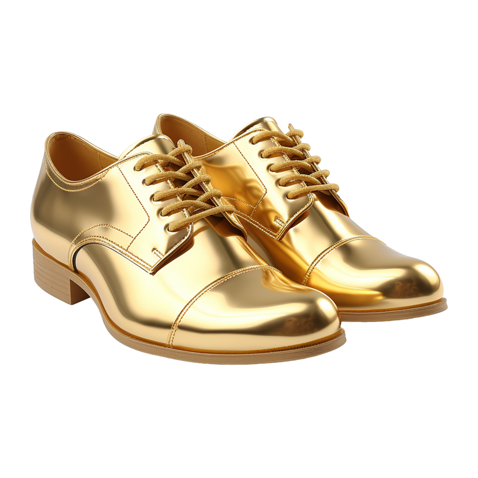 AI generated A gold shoe isolated on transparent background png