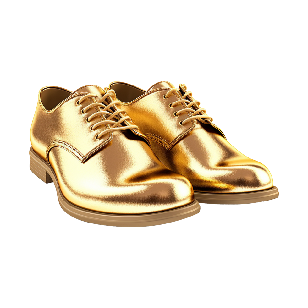 AI generated A gold shoe isolated on transparent background png