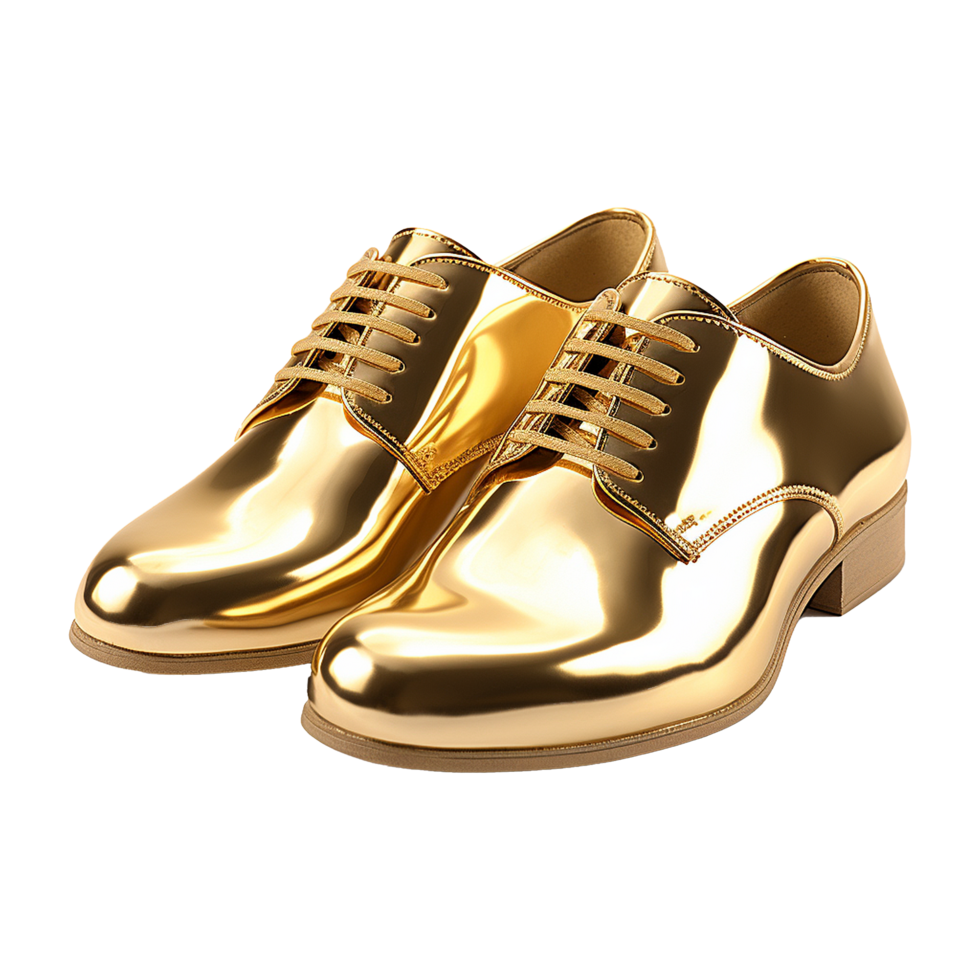 AI generated A gold shoe isolated on transparent background png