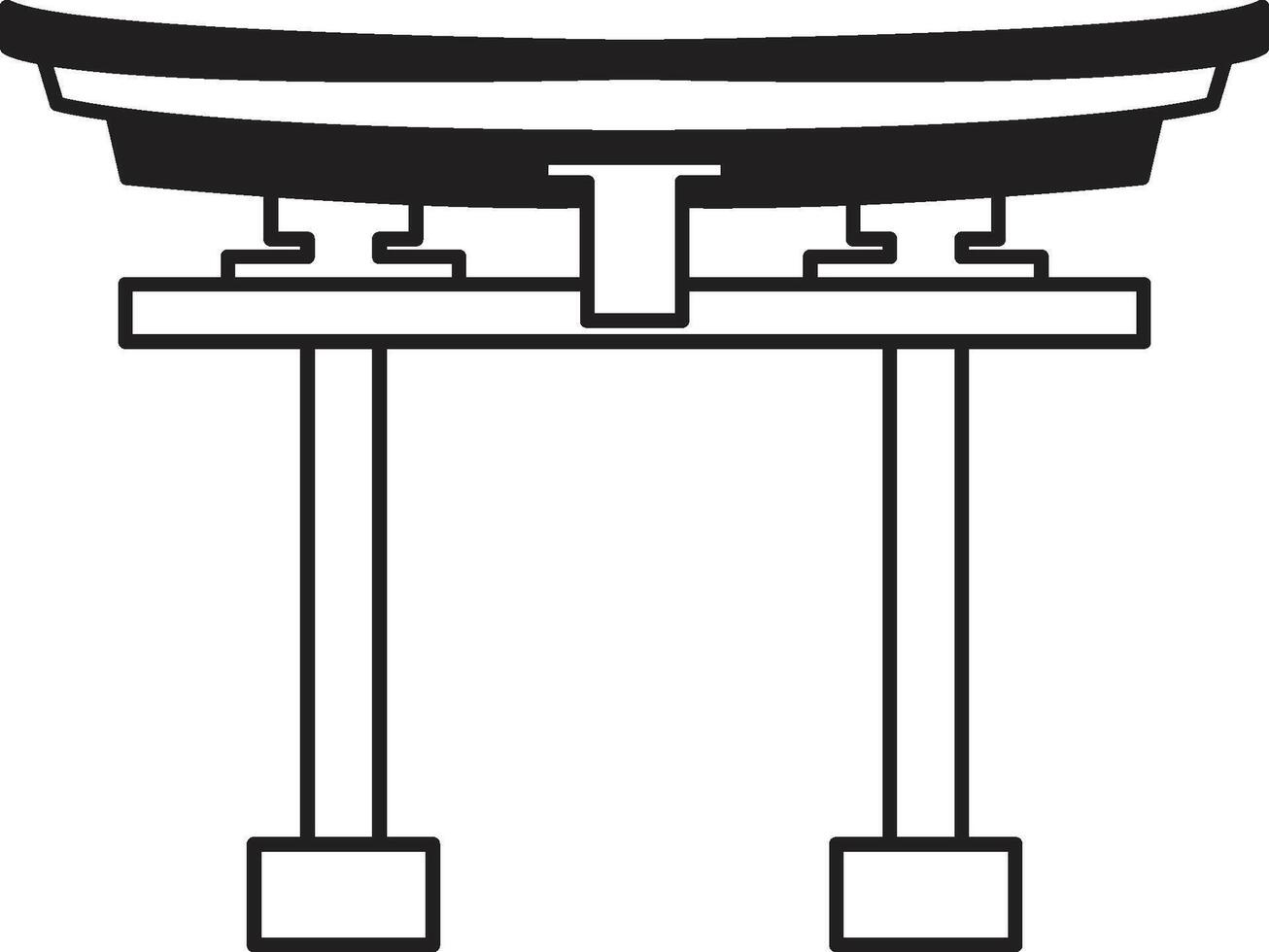 Hand Drawn Japanese and Chinese style pavilions or pagodas in flat style vector