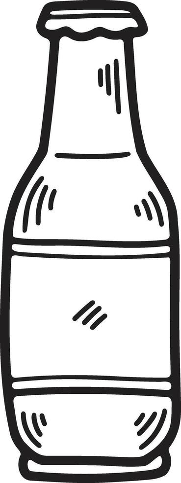 Hand Drawn beer bottle in flat style vector
