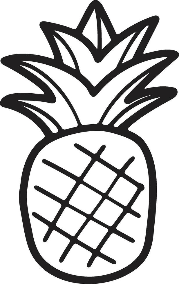 Hand Drawn pineapple in flat style vector