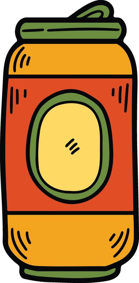 Hand Drawn beer bottle in flat style vector