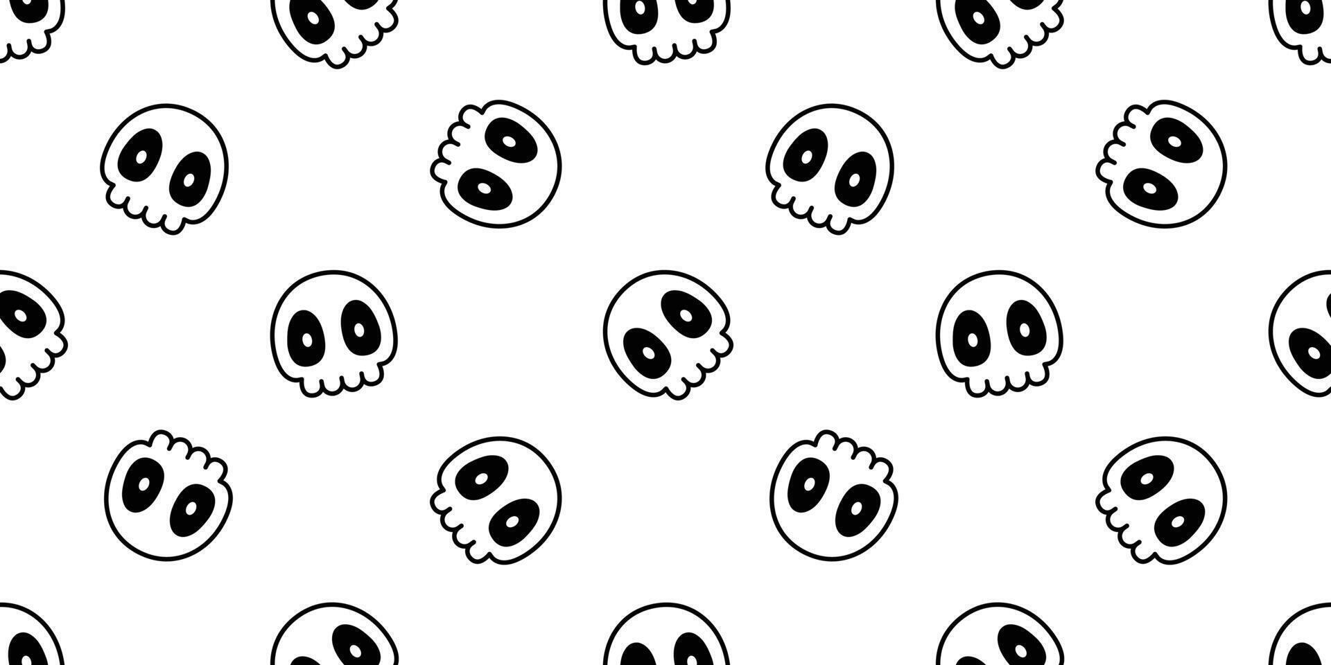skull seamless pattern Halloween crossbones pirate vector symbol ghost scarf isolated repeat wallpaper tile background cartoon doodle illustration design
