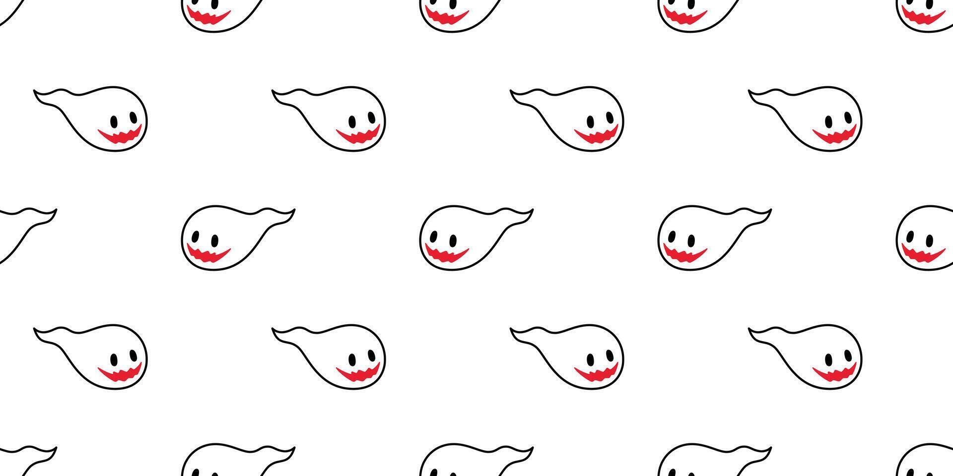 Ghost seamless pattern Halloween spooky vector scarf isolated tile background repeat wallpaper evil devil cartoon doodle illustration gift wrap paper design