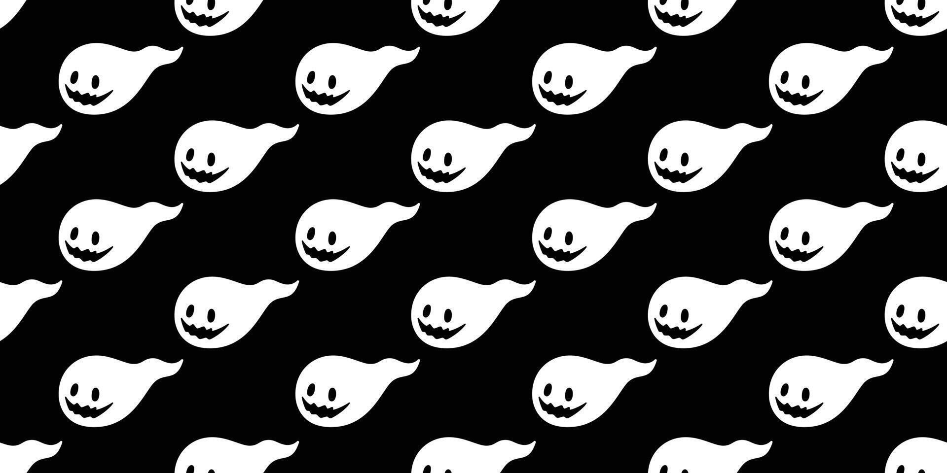 Ghost seamless pattern Halloween spooky vector scarf isolated tile background repeat wallpaper devil evil cartoon doodle illustration gift wrap paper design