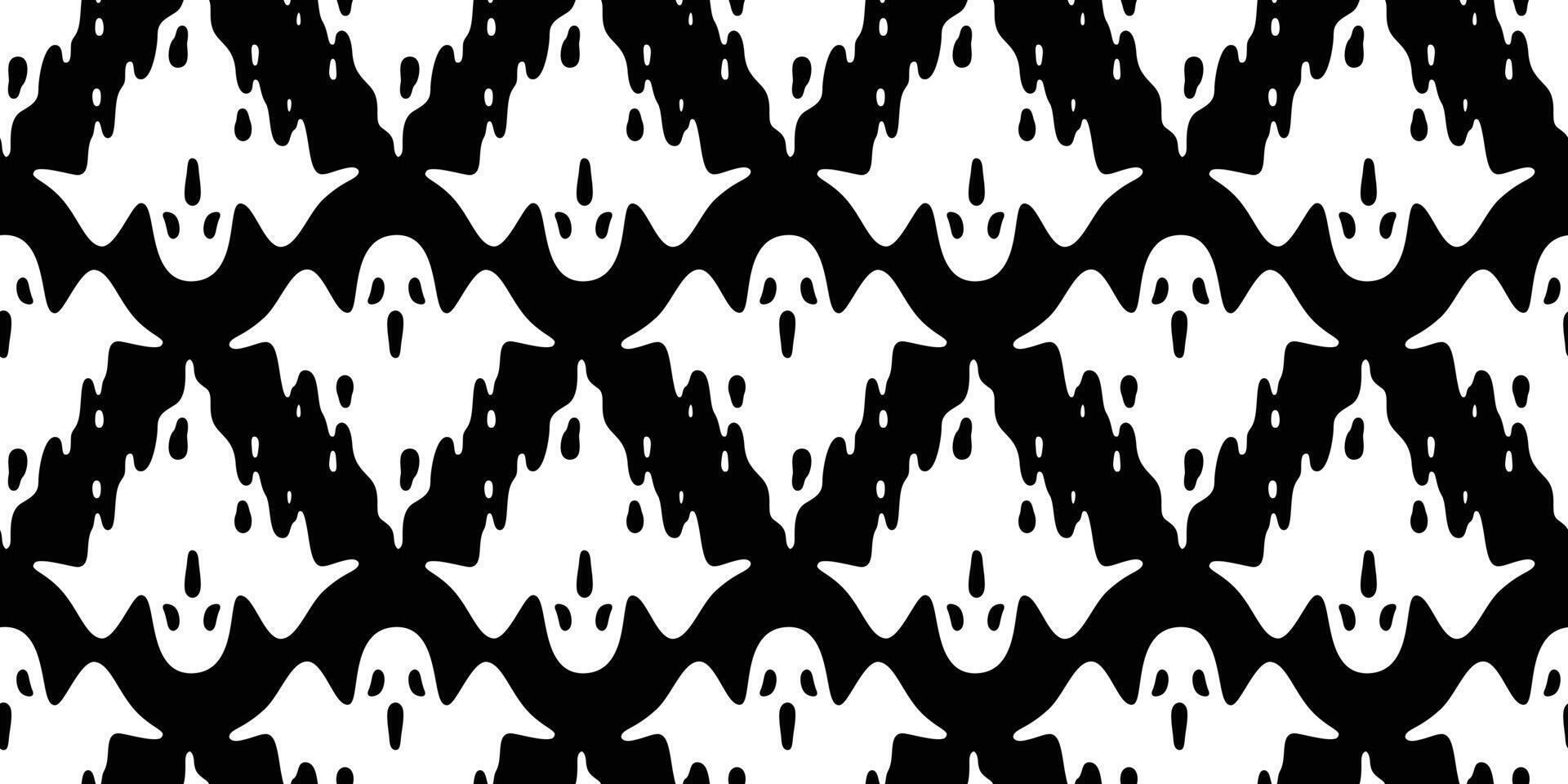 Ghost seamless pattern Halloween spooky vector flying scarf isolated repeat wallpaper tile background devil evil cartoon doodle illustration gift wrap paper black design