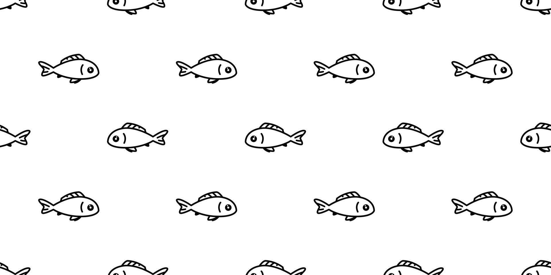 fish Seamless pattern salmon vector tuna shark cartoon dolphin scarf isolated whale ocean sea tile background repeat wallpaper illustration doodle animal design