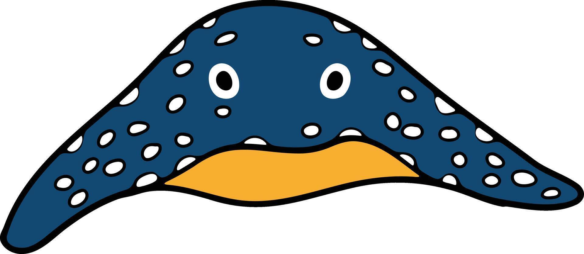 Hand Drawn deep sea fish in flat style vector