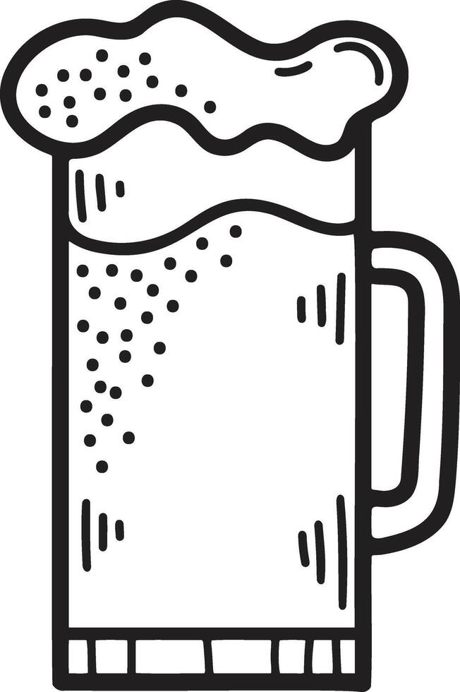 Hand Drawn Beer glasses and beer accessories in flat style vector