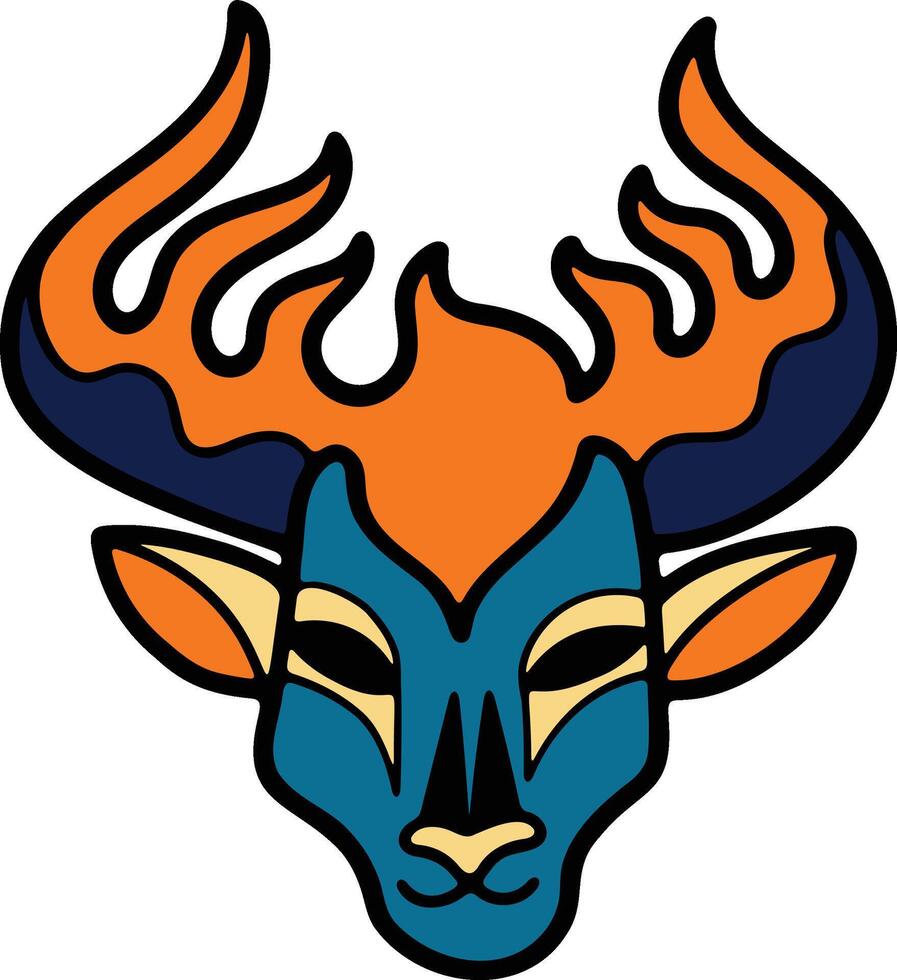 Hand Drawn zodiac mask in flat style vector