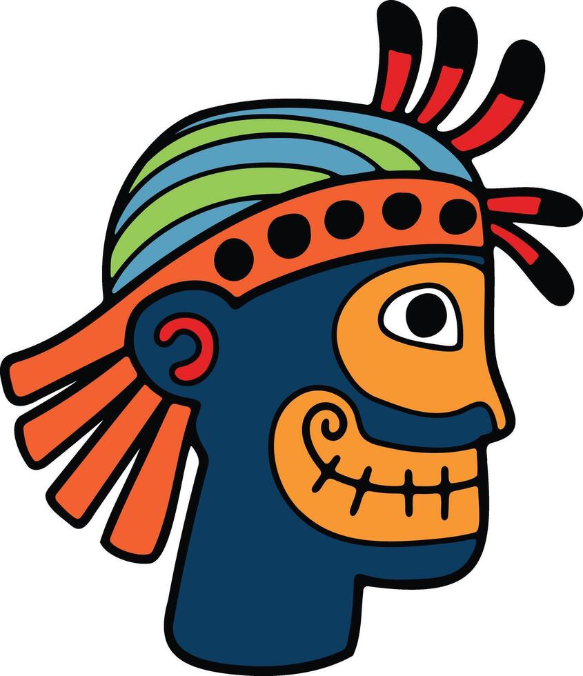 mano dibujado tribal máscara en plano estilo vector