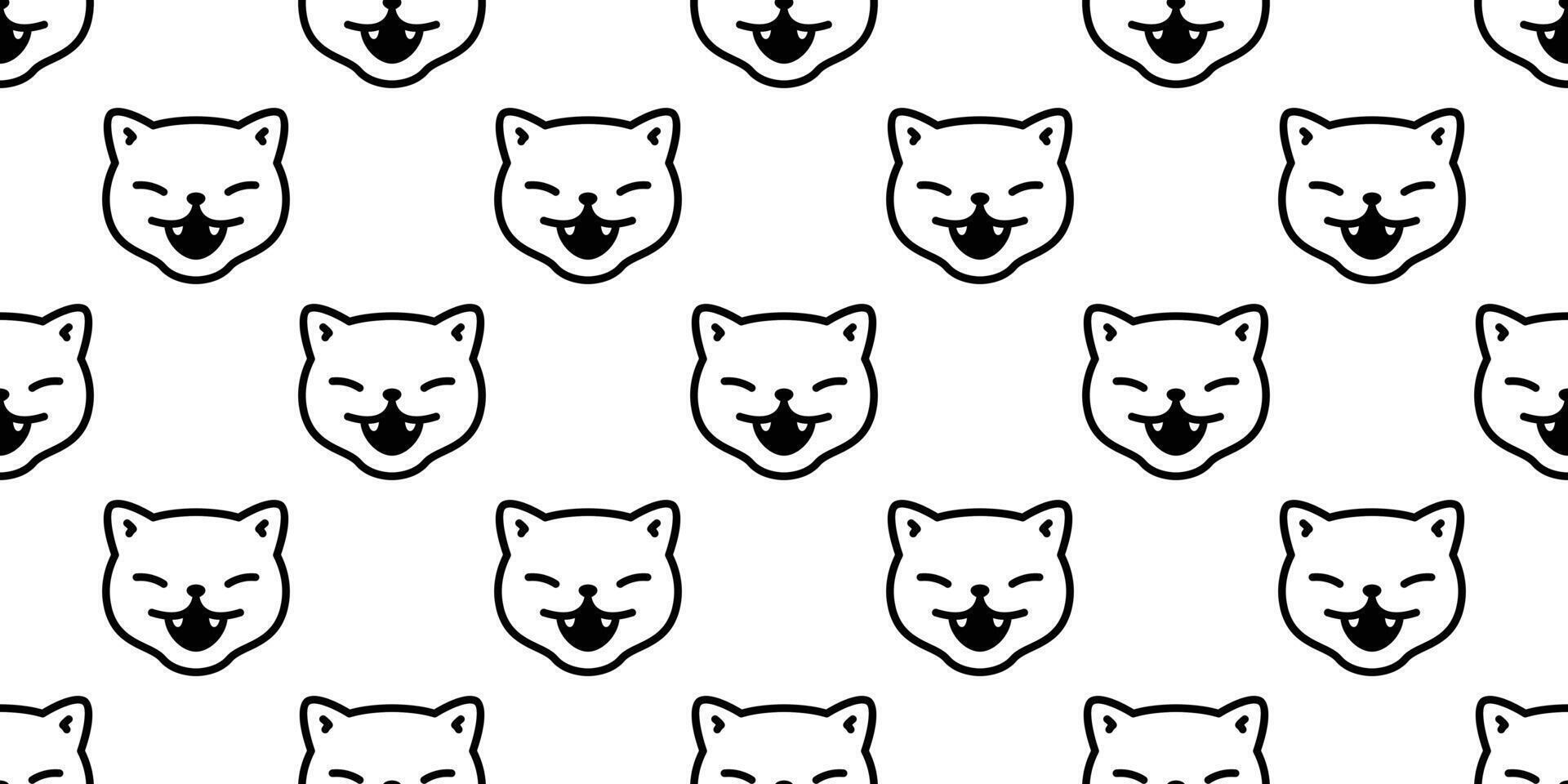 cat seamless pattern Halloween kitten vector calico face head scarf isolated repeat wallpaper tile background cartoon character doodle illustration white design