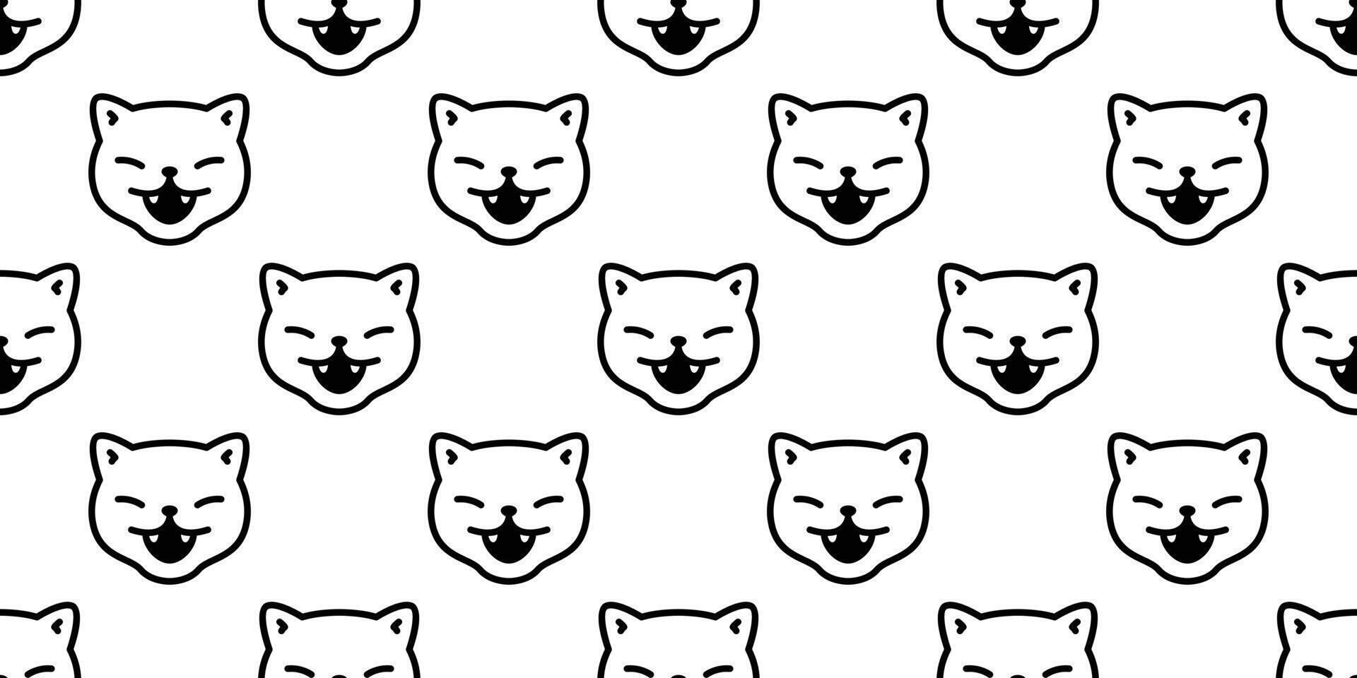 gato sin costura modelo Víspera de Todos los Santos gatito vector calicó cara cabeza bufanda aislado repetir fondo de pantalla loseta antecedentes dibujos animados personaje garabatear ilustración blanco diseño