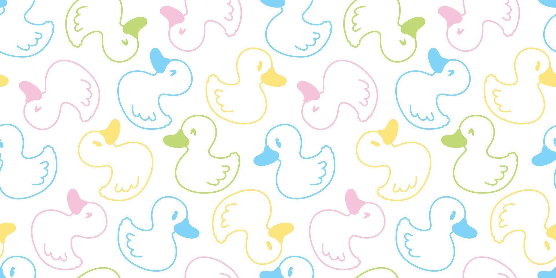 duck seamless pattern vector rubber duck bird farm cartoon scarf isolated repeat wallpaper tile background illustration animal color doodle design