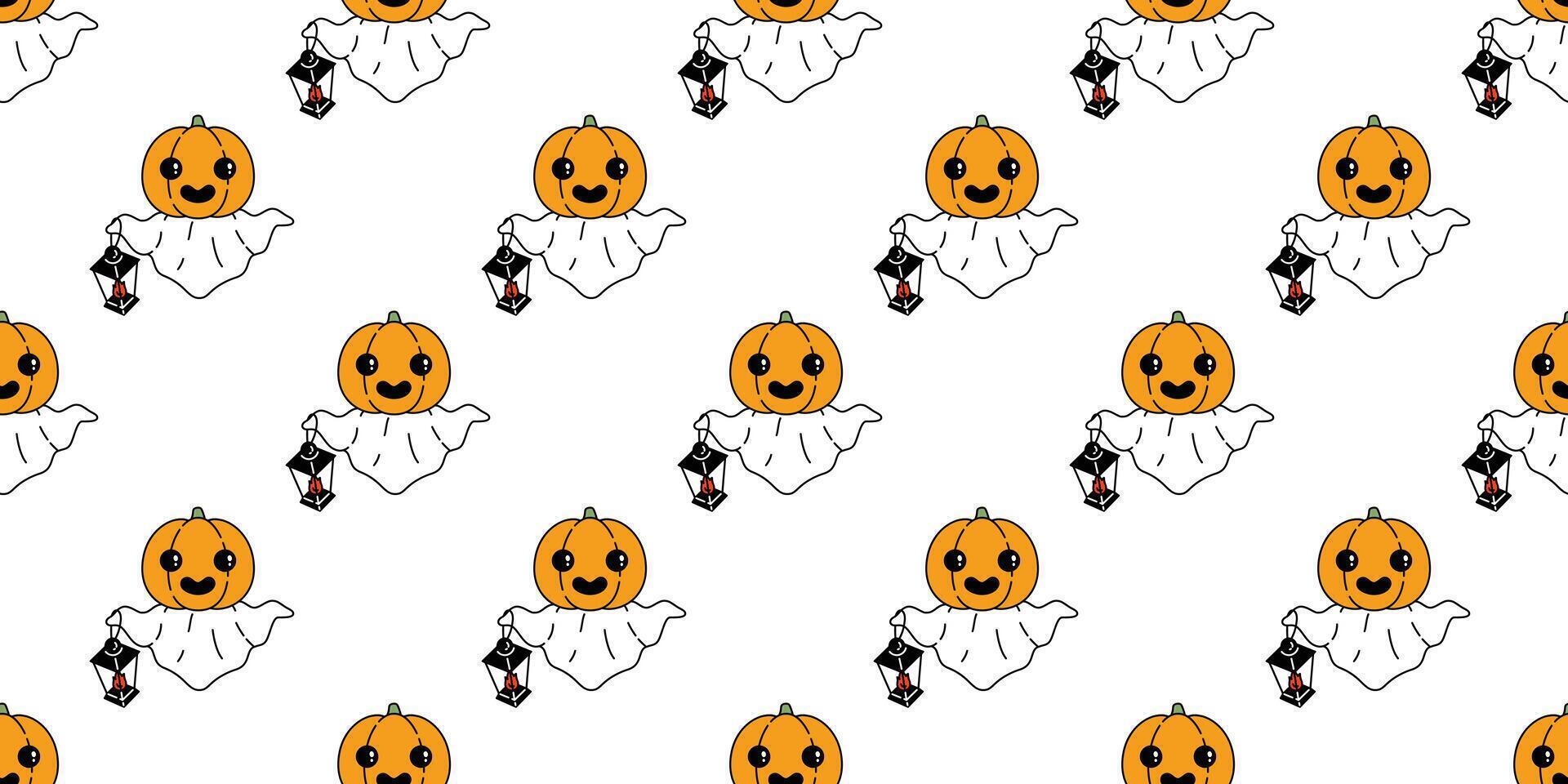 fantasma sin costura modelo Víspera de Todos los Santos escalofriante calabaza lámpara dibujos animados vector bufanda aislado repetir fondo de pantalla loseta antecedentes diablo mal garabatear regalo envolver papel ilustración diseño