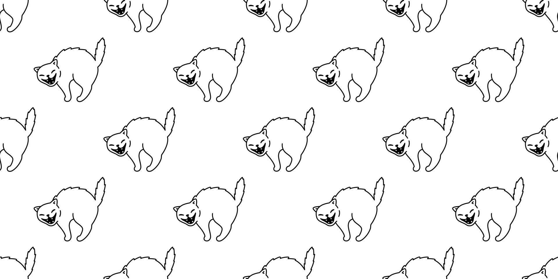 cat seamless pattern Halloween kitten vector calico white scarf isolated repeat wallpaper tile background cartoon character doodle illustration design
