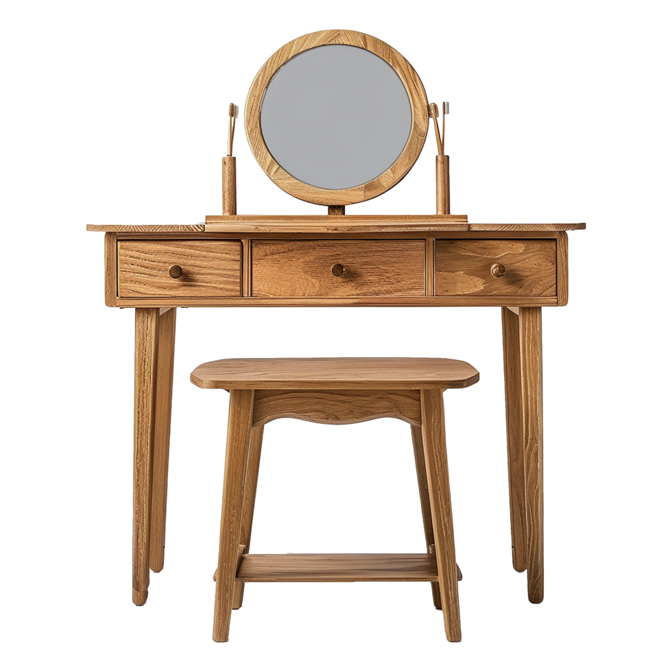 AI generated Wooden dressing table isolated on transparent background png